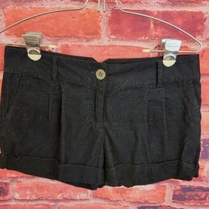 Black Corduroy Cuffed Shorts Size Medium